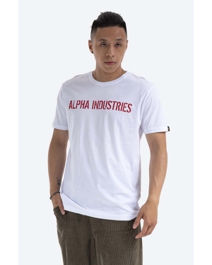 Alpha Industries t-shirt bawełniany RBF Moto kolor biały z nadrukiem 116512.09-BIALY