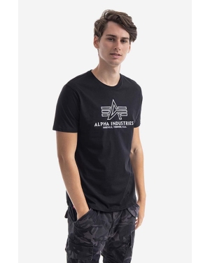Alpha Industries t-shirt bawełniany kolor czarny z aplikacją 118505.95-CZARNY