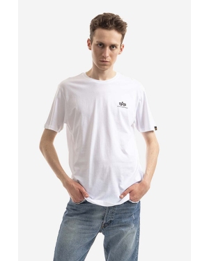 Alpha Industries t-shirt bawełniany kolor biały z nadrukiem 128507CP.573-BIALY