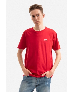 Alpha Industries t-shirt bawełniany Backprint kolor czerwony z nadrukiem 128507.328-CZERWONY