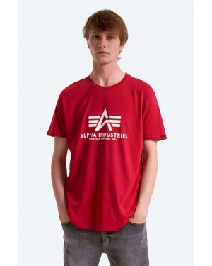 Alpha Industries t-shirt bawełniany kolor czerwony z nadrukiem 100501.523-CZERWONY