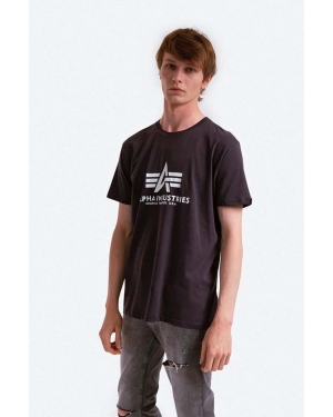 Alpha Industries t-shirt bawełniany kolor szary z nadrukiem 100501.466-GRAFITOWY