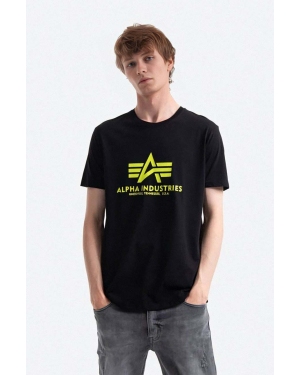 Alpha Industries t-shirt bawełniany kolor czarny z nadrukiem 100501NP.478-CZARNY