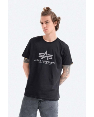 Alpha Industries t-shirt bawełniany kolor czarny z nadrukiem 100501RP.03-CZARNY