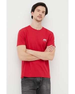 Alpha Industries t-shirt bawełniany kolor czerwony z nadrukiem 188505.328-SpeedRed