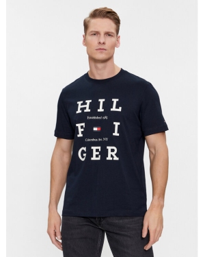 Tommy Hilfiger T-Shirt Box Flag Logo Tee MW0MW33690 Niebieski Regular Fit