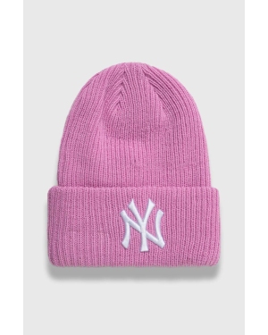 New Era czapka kolor różowy z grubej dzianiny NEW YORK YANKEES