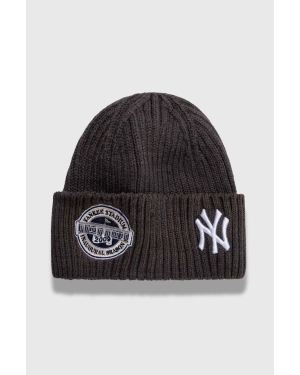 New Era czapka kolor szary z grubej dzianiny NEW YORK YANKEES