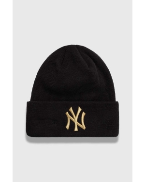 New Era czapka kolor czarny z grubej dzianiny NEW YORK YANKEES