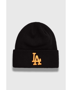 New Era czapka kolor czarny z grubej dzianiny LOS ANGELES DODGERS