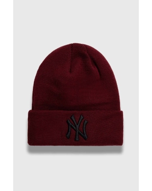New Era czapka kolor bordowy z grubej dzianiny NEW YORK YANKEES