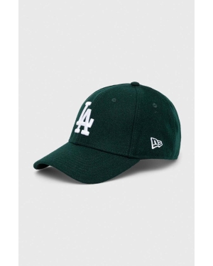 New Era czapka z daszkiem wełniana kolor zielony z aplikacją LOS ANGELES DODGERS