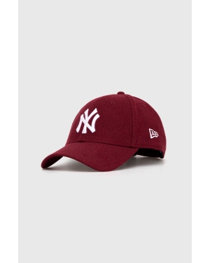 New Era czapka z daszkiem wełniana kolor bordowy z aplikacją NEW YORK YANKEES