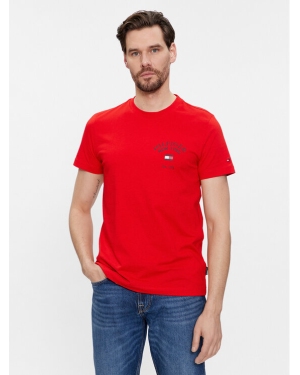 Tommy Hilfiger T-Shirt Arch Varsity MW0MW33689 Czerwony Regular Fit
