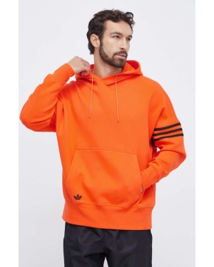 adidas Originals bluza męska kolor pomarańczowy z kapturem z aplikacją