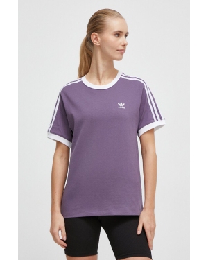adidas Originals t-shirt bawełniany damski kolor fioletowy