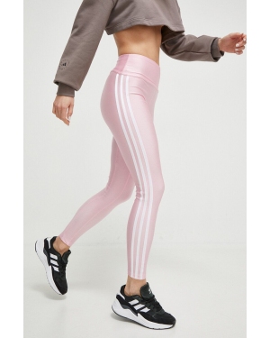 adidas Originals legginsy damskie kolor różowy z aplikacją