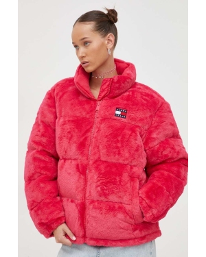 Tommy Jeans kurtka damska kolor różowy zimowa oversize