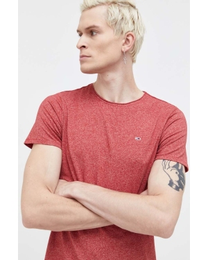Tommy Jeans t-shirt męski kolor bordowy melanżowy