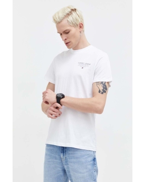 Tommy Jeans t-shirt bawełniany męski kolor biały z nadrukiem