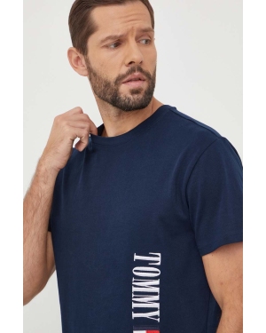 Tommy Jeans t-shirt bawełniany męski kolor granatowy z aplikacją