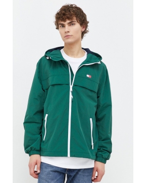 Tommy Jeans kurtka męska kolor zielony przejściowa