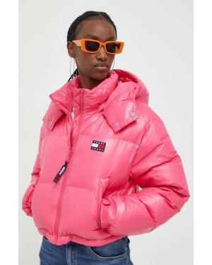 Tommy Jeans kurtka puchowa damska kolor różowy zimowa