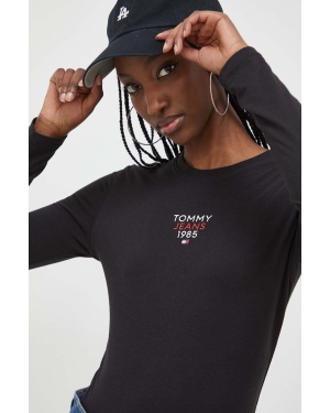 Tommy Jeans longsleeve damski kolor czarny