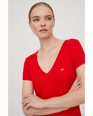 Tommy Jeans t-shirt damski kolor czerwony
