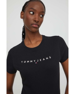 Tommy Jeans t-shirt bawełniany damski kolor czarny