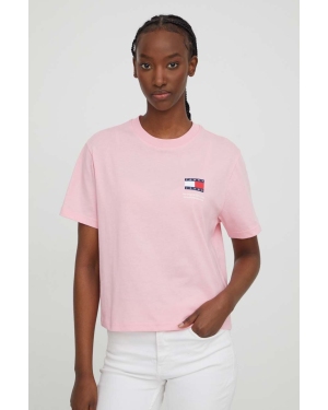 Tommy Jeans t-shirt bawełniany damski kolor różowy