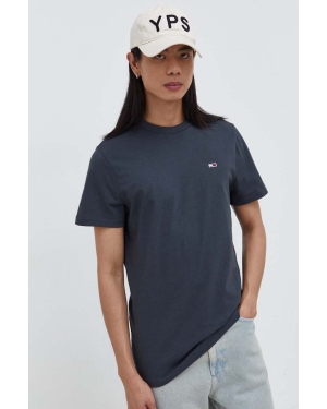 Tommy Jeans t-shirt bawełniany męski kolor szary gładki