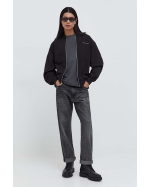 Tommy Jeans bluza bawełniana męska kolor czarny gładka
