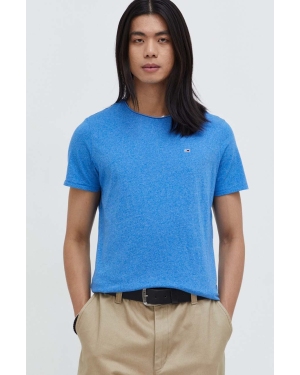 Tommy Jeans t-shirt męski kolor niebieski melanżowy