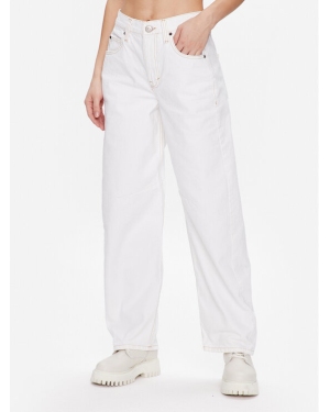 BDG Urban Outfitters Spodnie materiałowe BDG LOGAN CINCH WHITE 76473347 Biały Relaxed Fit