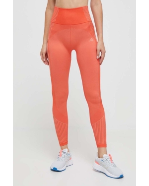 adidas Performance legginsy treningowe kolor pomarańczowy wzorzyste