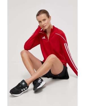 adidas Performance bluzka TRENING damska kolor czerwony z aplikacją