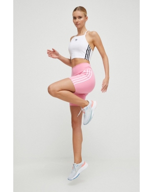 adidas Performance szorty treningowe Training Essentials kolor różowy z aplikacją high waist