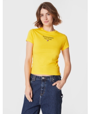 Tommy Jeans T-Shirt Essential Logo DW0DW14899 Żółty Regular Fit