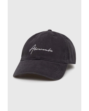 Abercrombie & Fitch czapka z daszkiem bawełniana kolor szary z aplikacją