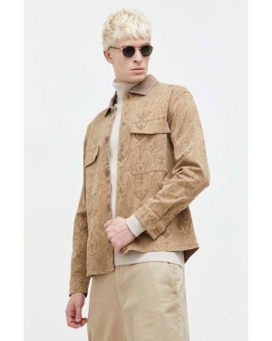 Abercrombie & Fitch kurtka koszulowa kolor beżowy przejściowa oversize