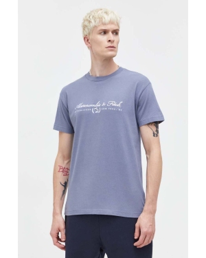 Abercrombie & Fitch t-shirt bawełniany męski kolor szary z aplikacją
