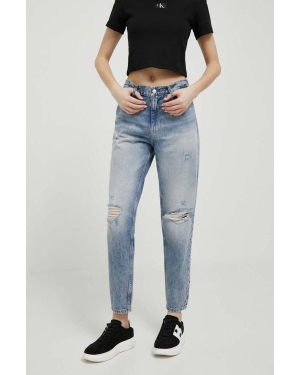 Calvin Klein Jeans jeansy bawełniane high waist