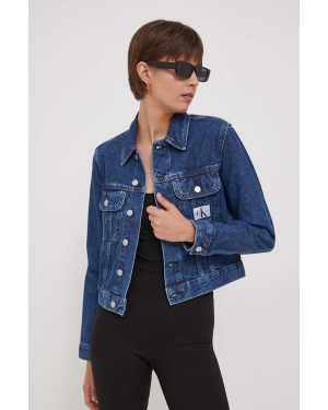 Calvin Klein Jeans kurtka jeansowa damska kolor niebieski przejściowa