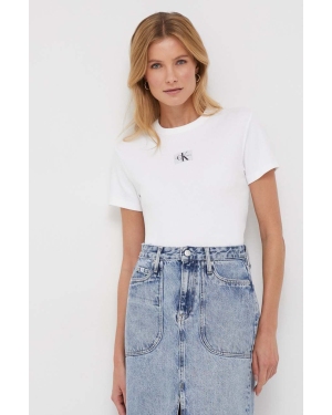Calvin Klein Jeans t-shirt damski kolor biały