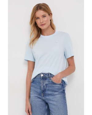 Calvin Klein Jeans t-shirt bawełniany damski kolor niebieski