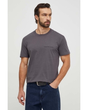 Calvin Klein Jeans t-shirt bawełniany męski kolor szary z nadrukiem