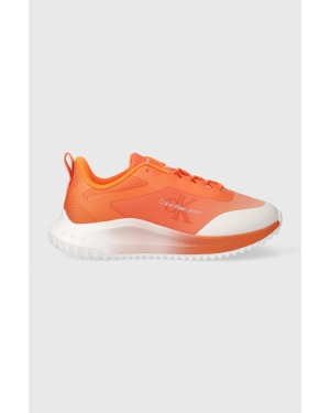 Calvin Klein Jeans sneakersy EVA RUNNER LOW LACE MIX SAT WN kolor pomarańczowy YW0YW01456
