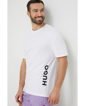 HUGO t-shirt plażowy kolor biały