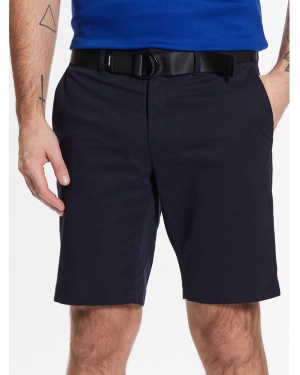 Calvin Klein Szorty materiałowe Modern Twill Slim Shorts Belt K10K111788 Granatowy Slim Fit